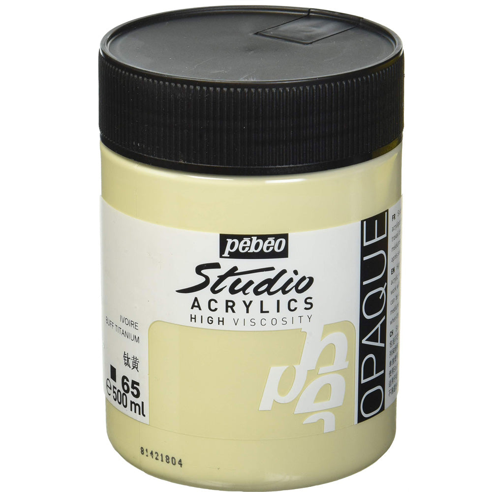 Pebeo Acrylic Studio 500ml Buff Titanium 65