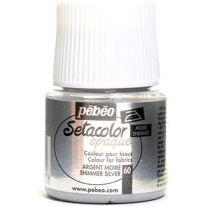 Pebeo Setacolor Shimmer Opaque (Metalik) 45ml Silver 60