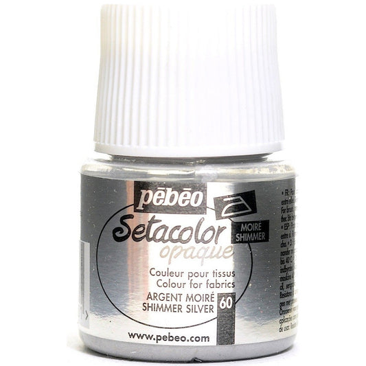 Pebeo Setacolor Shimmer Opaque (Metalik) 45ml Silver 60