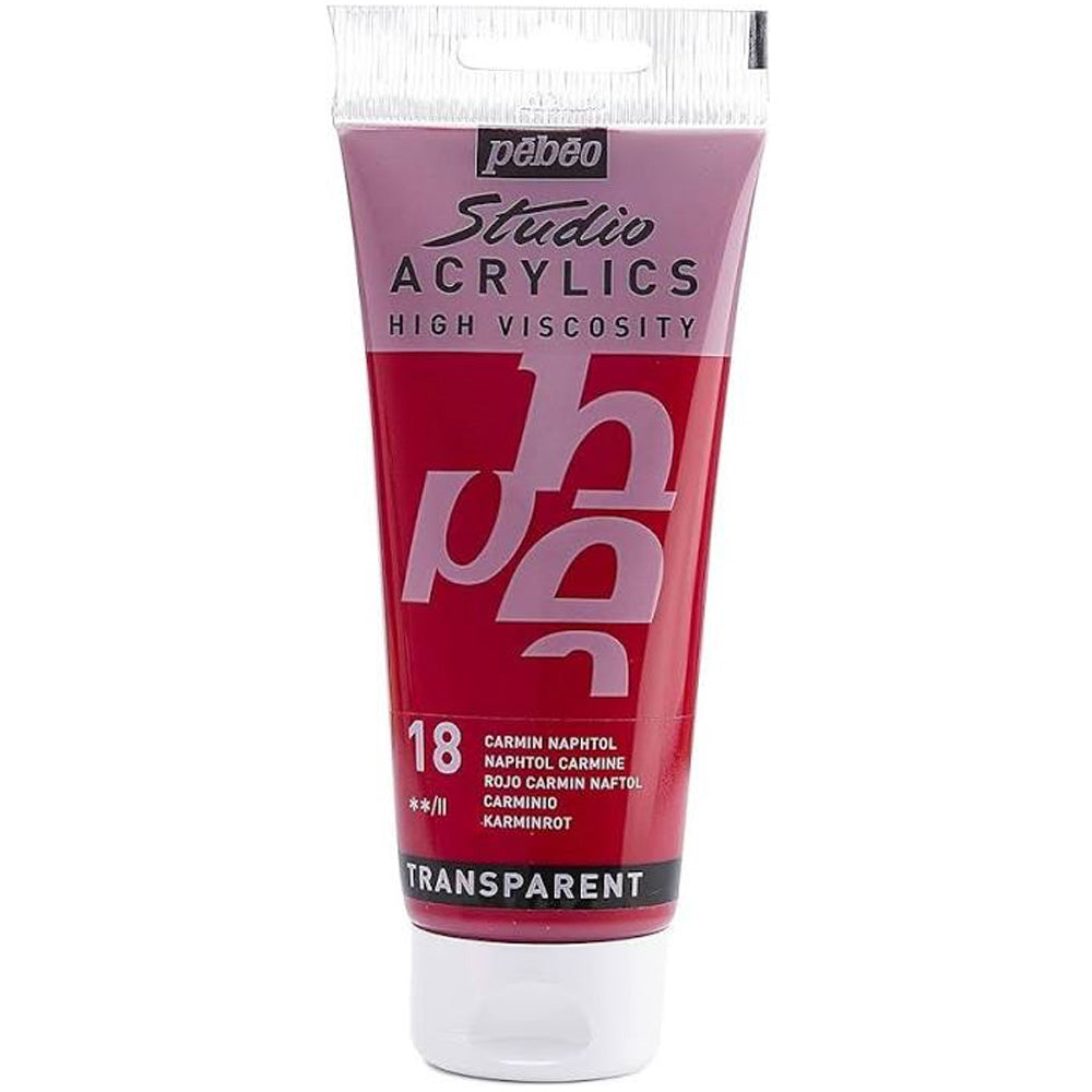 Pebeo Acrylic Studio 100ml Naphtol Carmine 18
