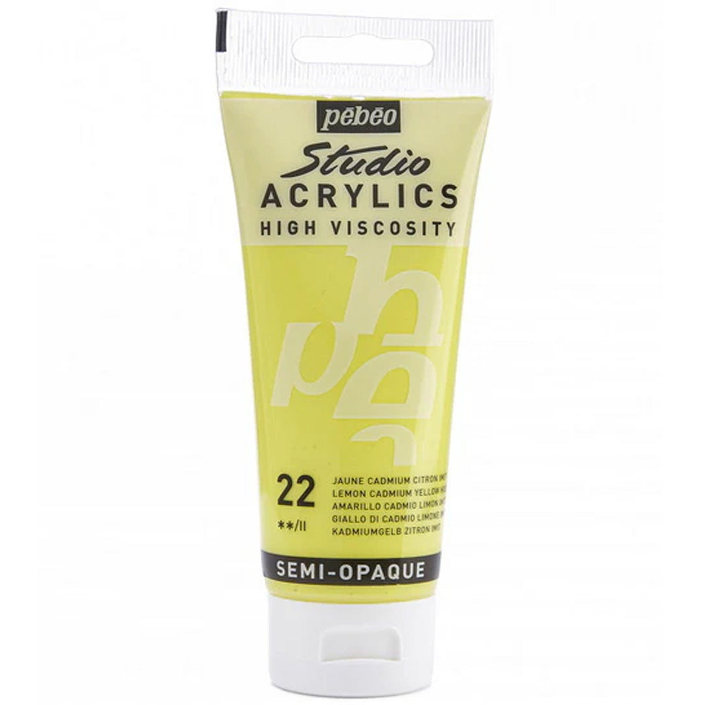 Pebeo Acrylic Studio 100ml Lemon Cadmium Yellow 22