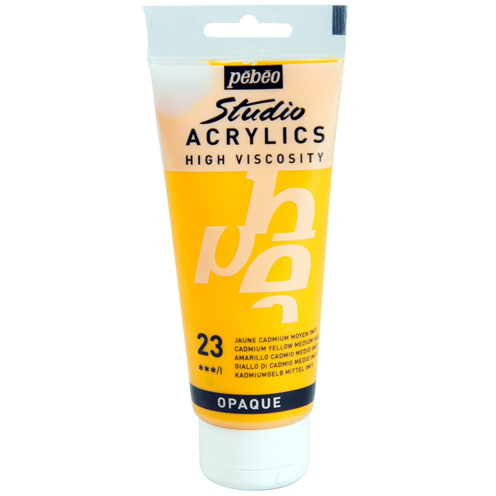 Pebeo Acrylic Studio 100ml Medium Cadmium Yellow 23
