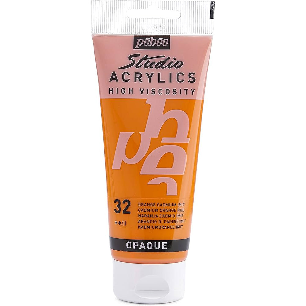 Pebeo Acrylic Studio 100ml Cadmium Orange 32