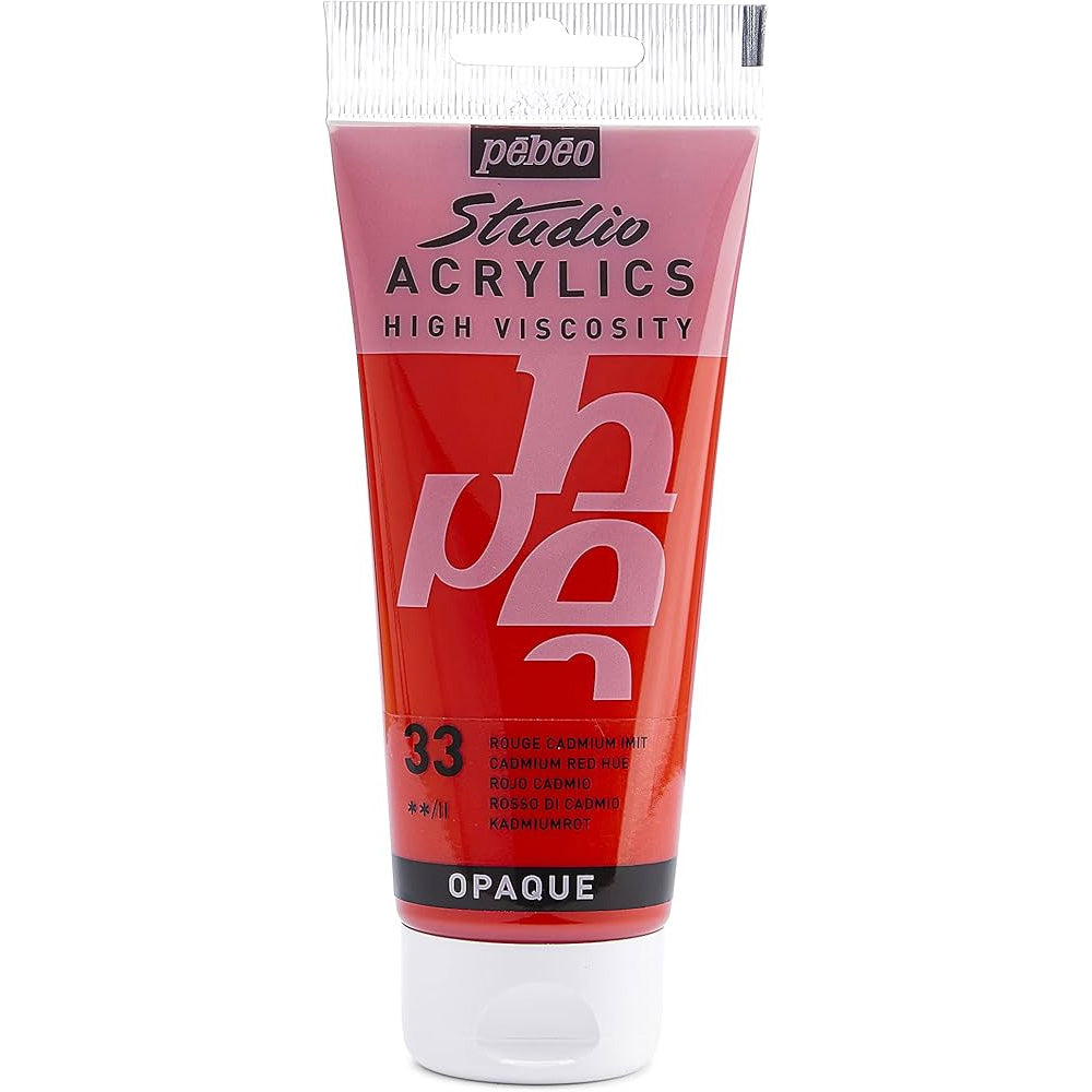 Pebeo Acrylic Studio 100ml Cadmium Red 33