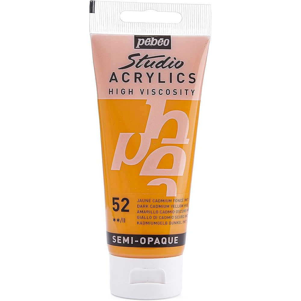 Pebeo Acrylic Studio 100ml Dark Cadmium Yellow 52