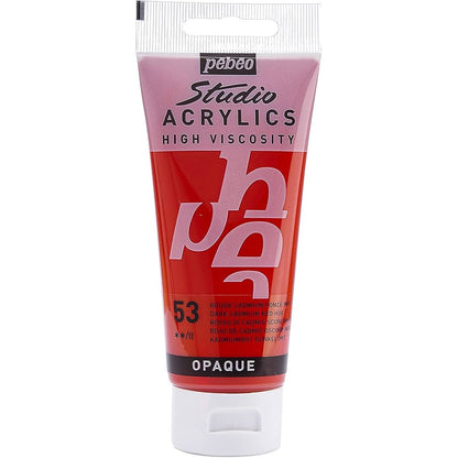 Pebeo Acrylic Studio 100ml Dark Cadmium Red 53