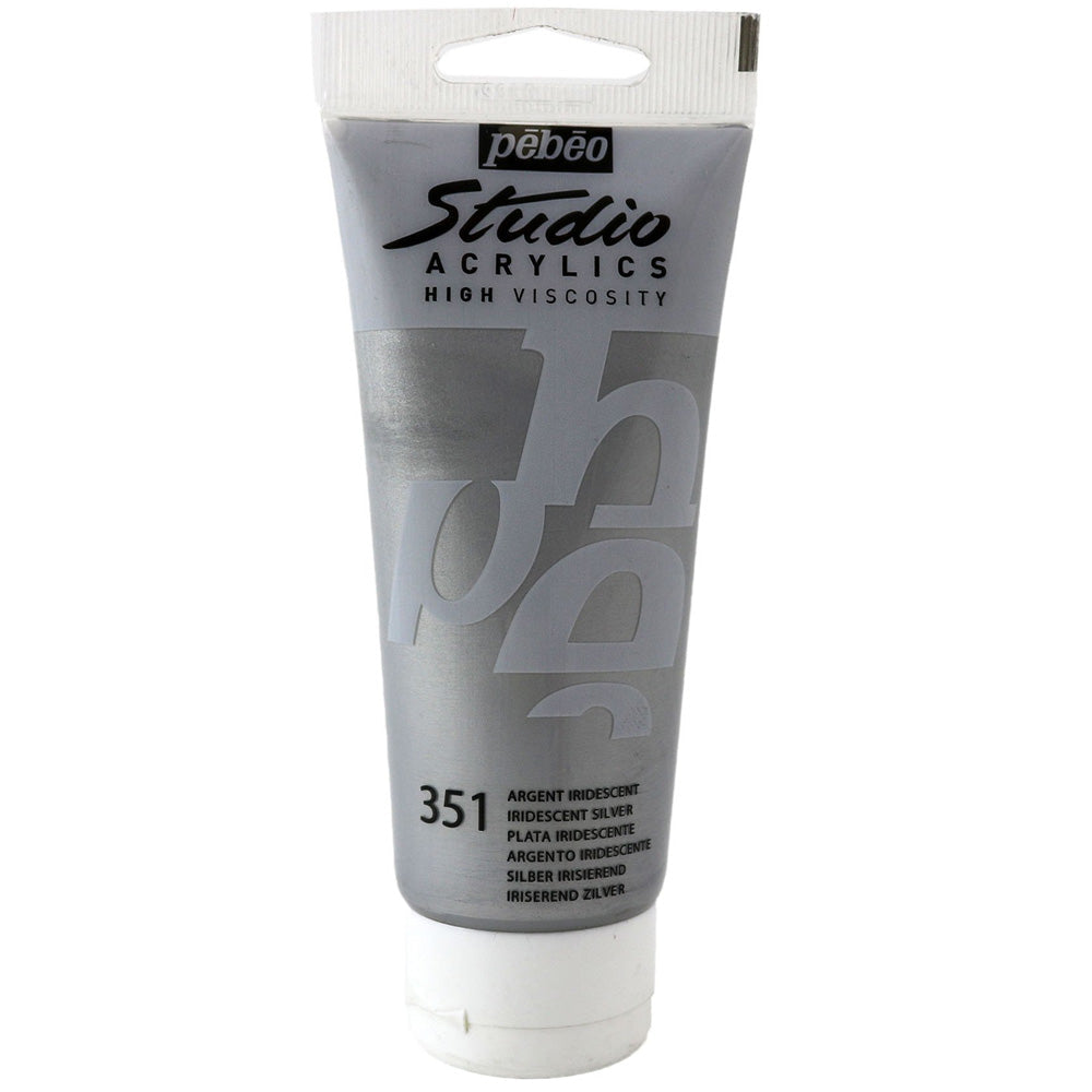 Pebeo Acrylic Studio 100ml Iridescent Silver 351