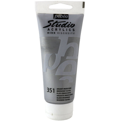 Pebeo Acrylic Studio 100ml Iridescent Silver 351