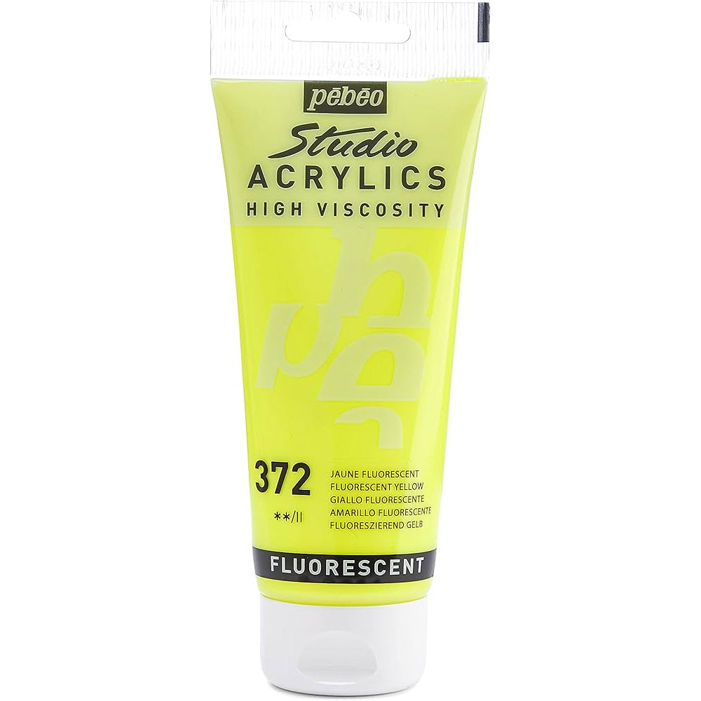 Pebeo Acrylic Studio 100ml Fluorescent Yellow 372