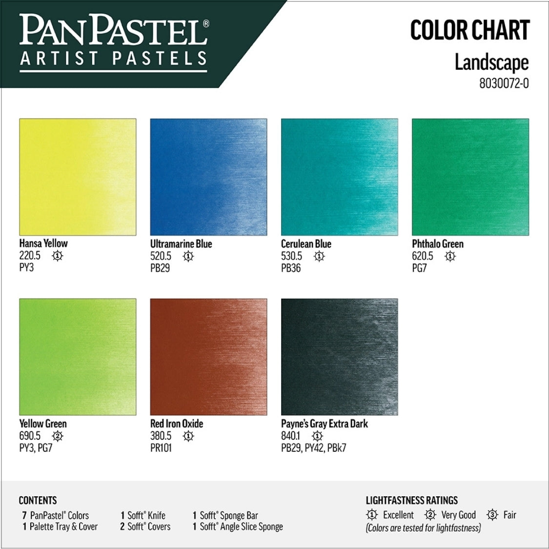 PanPastel Ultra Soft Artist Pastel Landscape Set 7'li