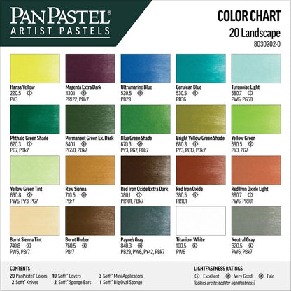 PanPastel Ultra Soft Artist Pastel Landscape Set 20'li