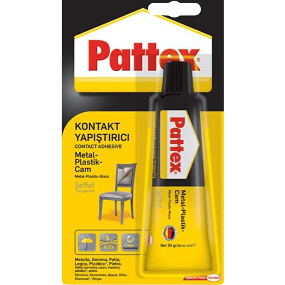 Pattex Metal Plastik Cam Yapıştırıcı 50g Tüp (Şeffaf)
