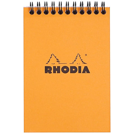 Rhodia Classic Üstten Spiralli Kareli Bloknot 80gr A6(105x148mm) 80 Yaprak Turuncu Kapak