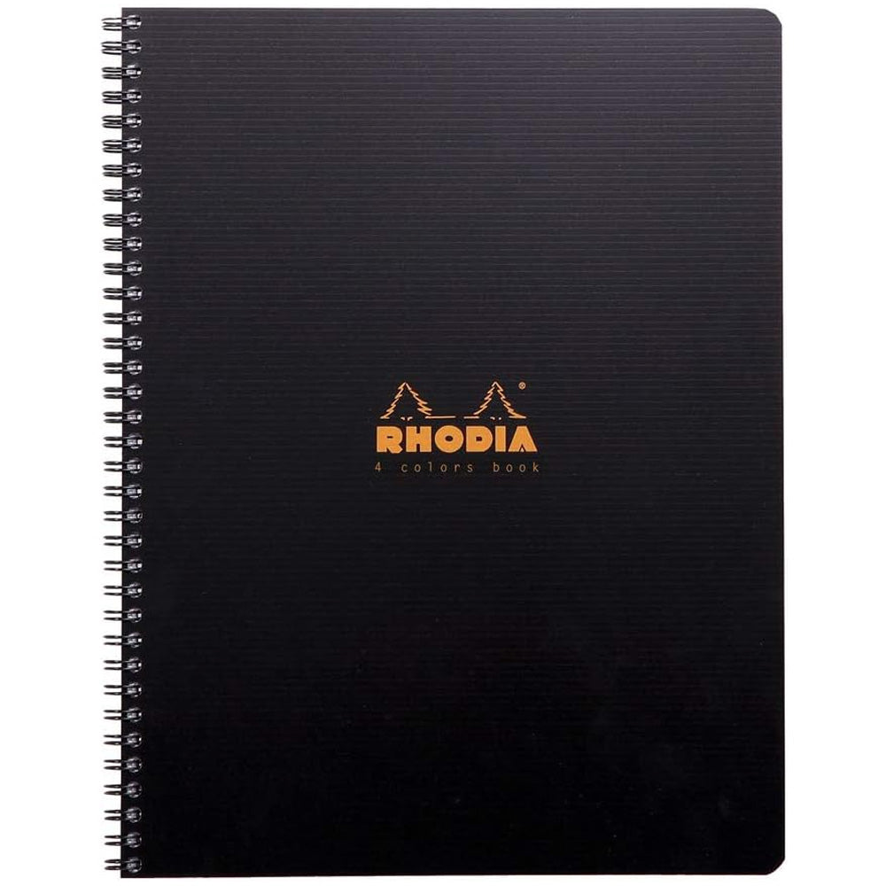 Rhodia Active Spiralli 4 Delikli Çizgili Defter 90gr A4+(225x297mm) 80Yaprak Siyah Kapak