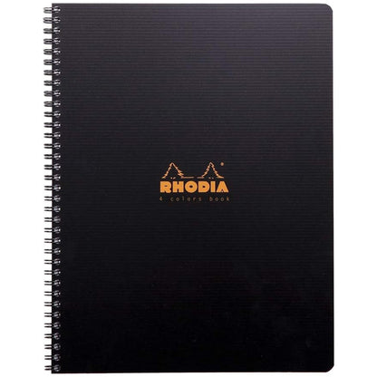 Rhodia Active Spiralli 4 Delikli Çizgili Defter 90gr A4+(225x297mm) 80Yaprak Siyah Kapak