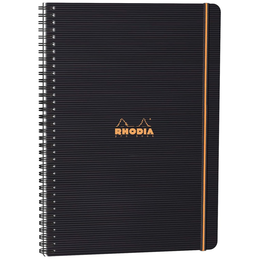 Rhodia Active Spiralli Lastikli 4 Delikli Kareli Defter 90gr A4+(225x297mm) 80 Yaprak Siyah Kapak