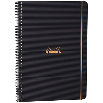 Rhodia Active Spiralli Lastikli 4 Delikli Kareli Defter 90gr A4+(225x297mm) 80 Yaprak Siyah Kapak