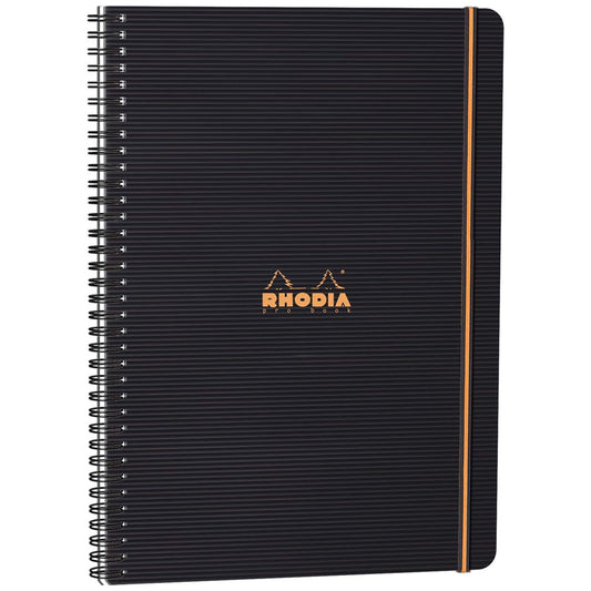 Rhodia Active Spiralli Lastikli 4 Delikli Kareli Defter 90gr A4+(225x297mm) 80 Yaprak Siyah Kapak