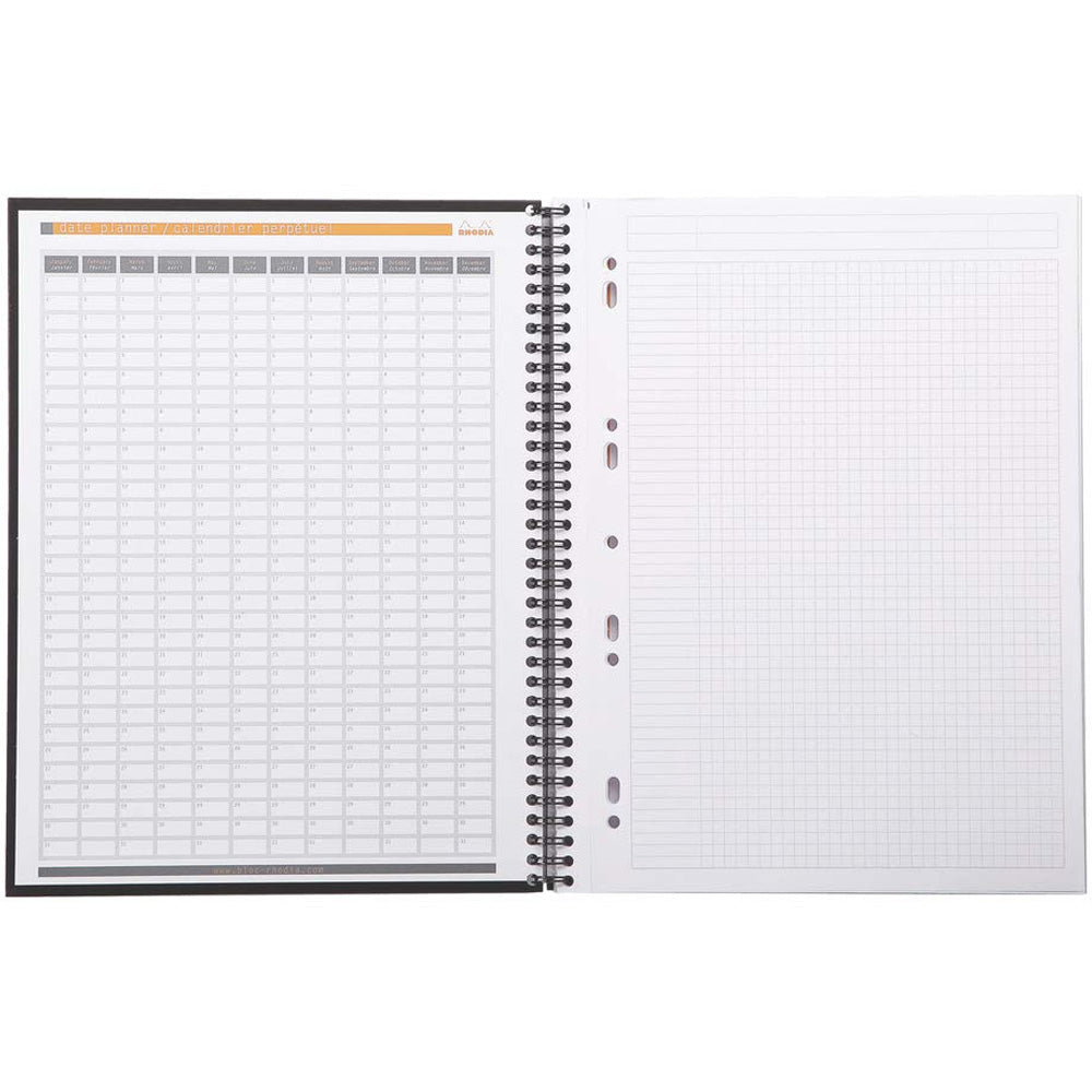 Rhodia Active Spiralli Cetvelli Kareli Defter 90gr A4+(225x297mm) 80 Yaprak Siyah Kapak