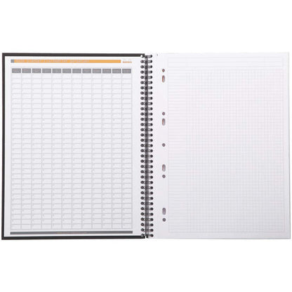 Rhodia Active Spiralli Cetvelli Kareli Defter 90gr A4+(225x297mm) 80 Yaprak Siyah Kapak