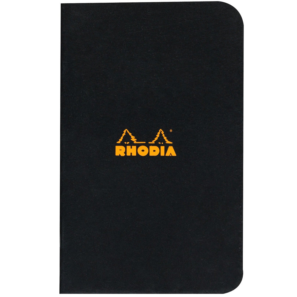 Rhodia Classic Yandan Tel Dikiş Kareli Defter 80gr (75x120mm) 24 Yaprak Siyah Kapak