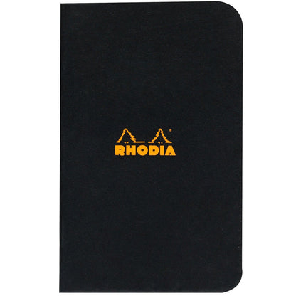 Rhodia Classic Yandan Tel Dikiş Kareli Defter 80gr (75x120mm) 24 Yaprak Siyah Kapak
