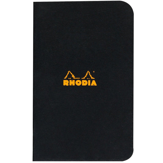 Rhodia Classic Yandan Tel Dikiş Kareli Defter 80gr (75x120mm) 24 Yaprak Siyah Kapak