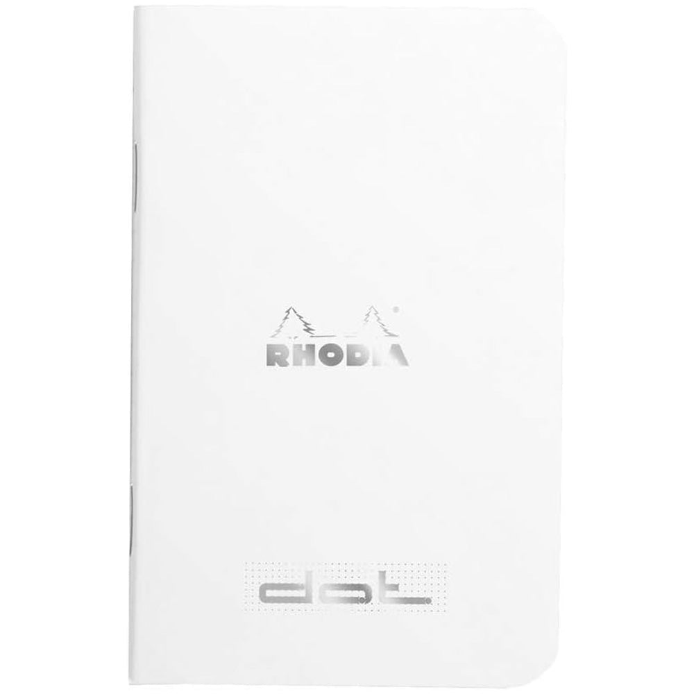 Rhodia Classic Yandan Tel Dikiş Dot Defter 80gr (75x120mm) 24 Yaprak Beyaz Kapak