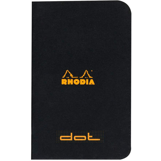Rhodia Classic Yandan Tel Dikiş Dot Defter 80gr(75x120mm) 24 Yaprak Siyah Kapak