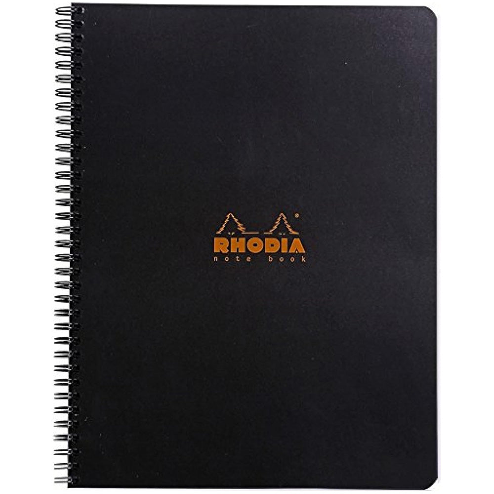 Rhodia Classic Yandan Spiralli Çizgili Defter 80gr A4+(225x297mm) 80 Yaprak Siyah Kapak