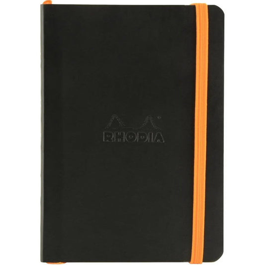 Rhodia Rhodiarama İtalyan Deri Lastikli Dot Defter 90gr A6(105x148mm) 72 Yaprak Black