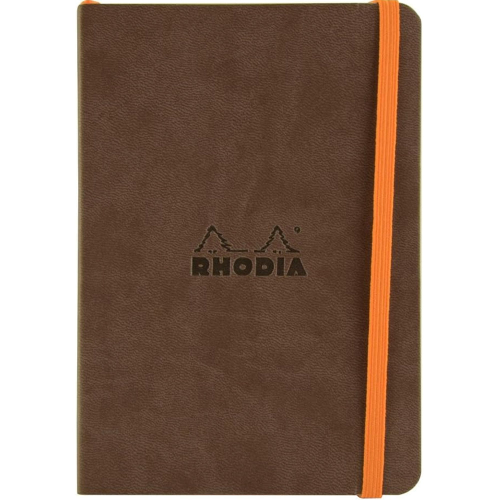 Rhodia Rhodiarama İtalyan Deri Lastikli Dot Defter 90gr A6(105x148mm) 72 Yaprak Chocolate