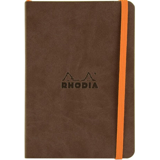 Rhodia Rhodiarama İtalyan Deri Lastikli Dot Defter 90gr A6(105x148mm) 72 Yaprak Chocolate