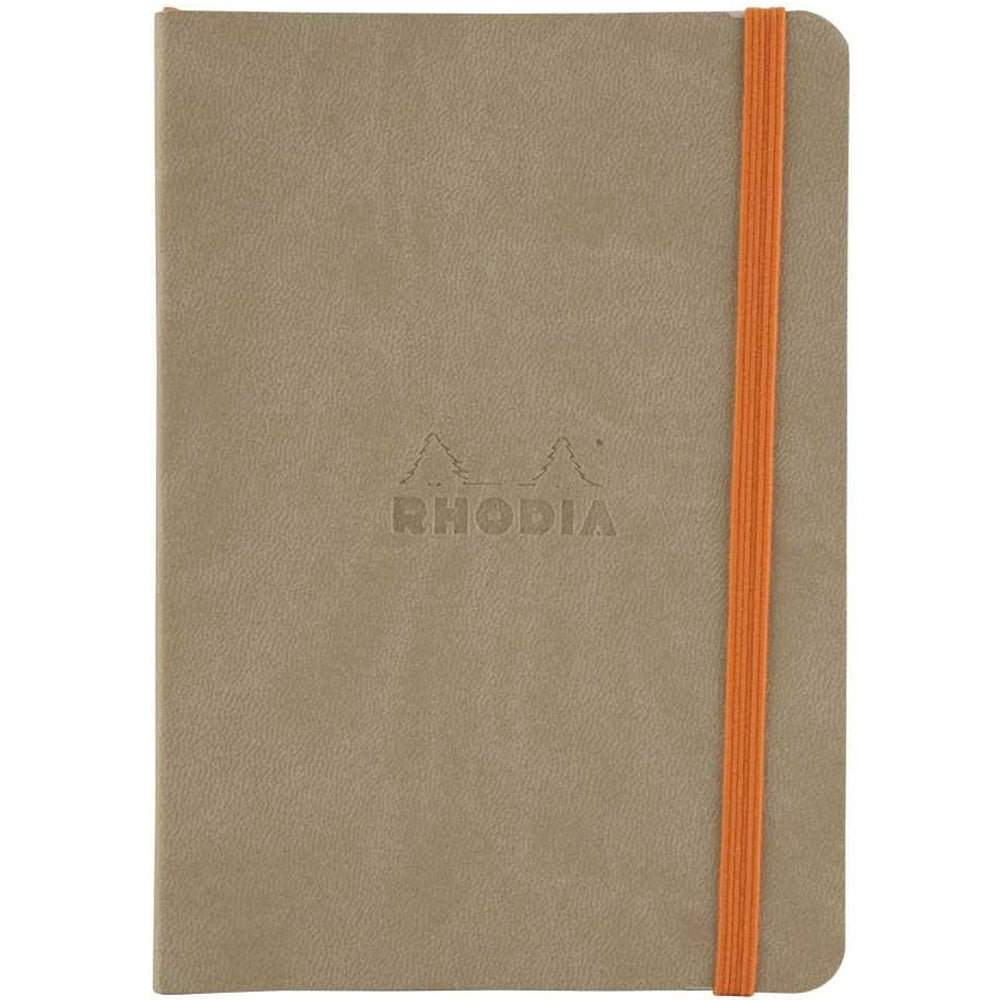 Rhodia Rhodiarama İtalyan Deri Lastikli Dot Defter 90gr A6(105x148mm) 72 Yaprak Beige