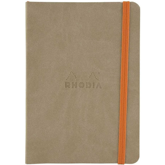Rhodia Rhodiarama İtalyan Deri Lastikli Dot Defter 90gr A6(105x148mm) 72 Yaprak Beige