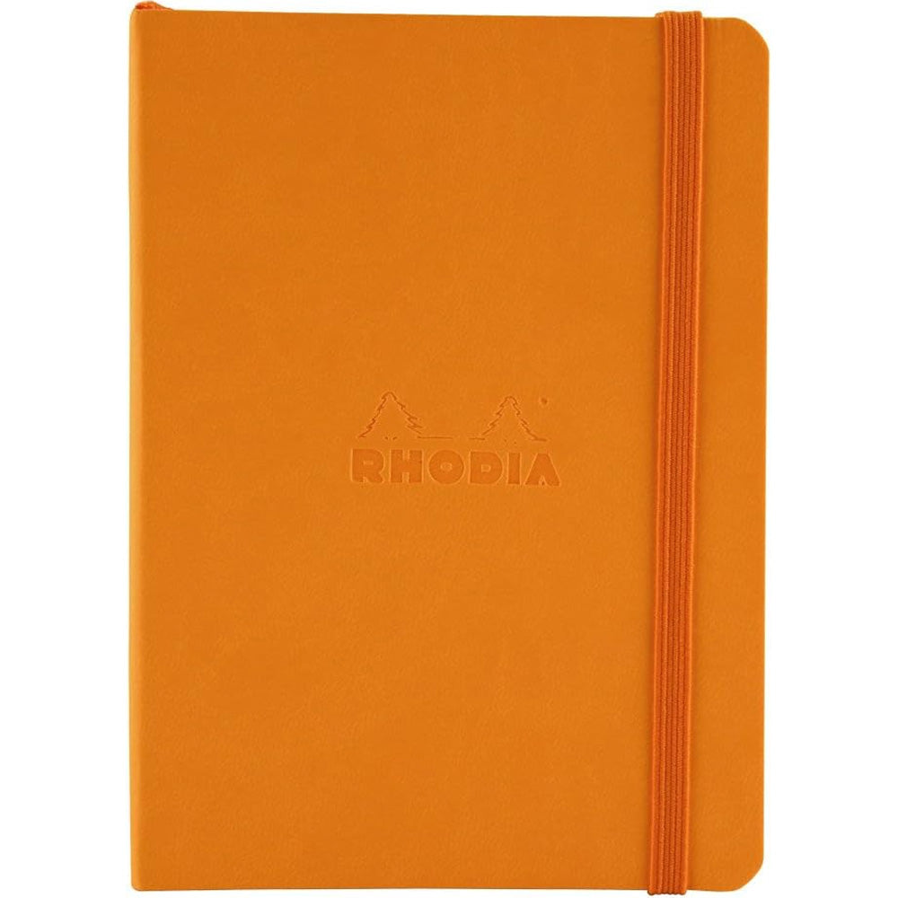 Rhodia Rhodiarama İtalyan Deri Lastikli Dot Defter 90gr A6(105x148mm) 72 Yaprak Orange