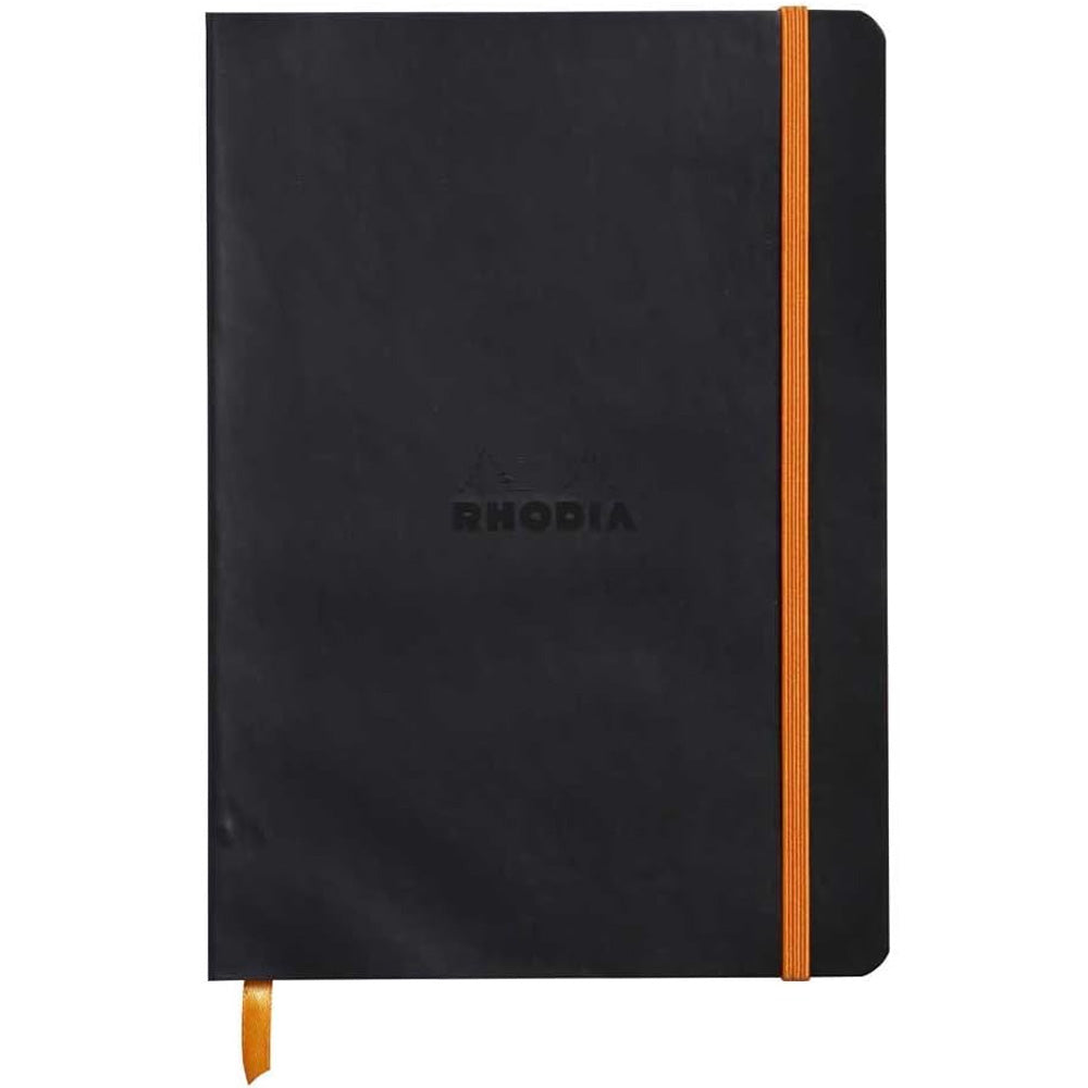 Rhodia Rhodiarama İtalyan Deri Lastikli Dot Defter 90gr A5(148x210mm) 80 Yaprak Black