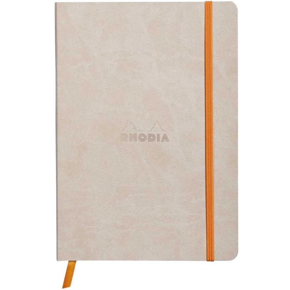 Rhodia Rhodiarama İtalyan Deri Lastikli Dot Defter 90gr A5(148x210mm) 80 Yaprak Beige