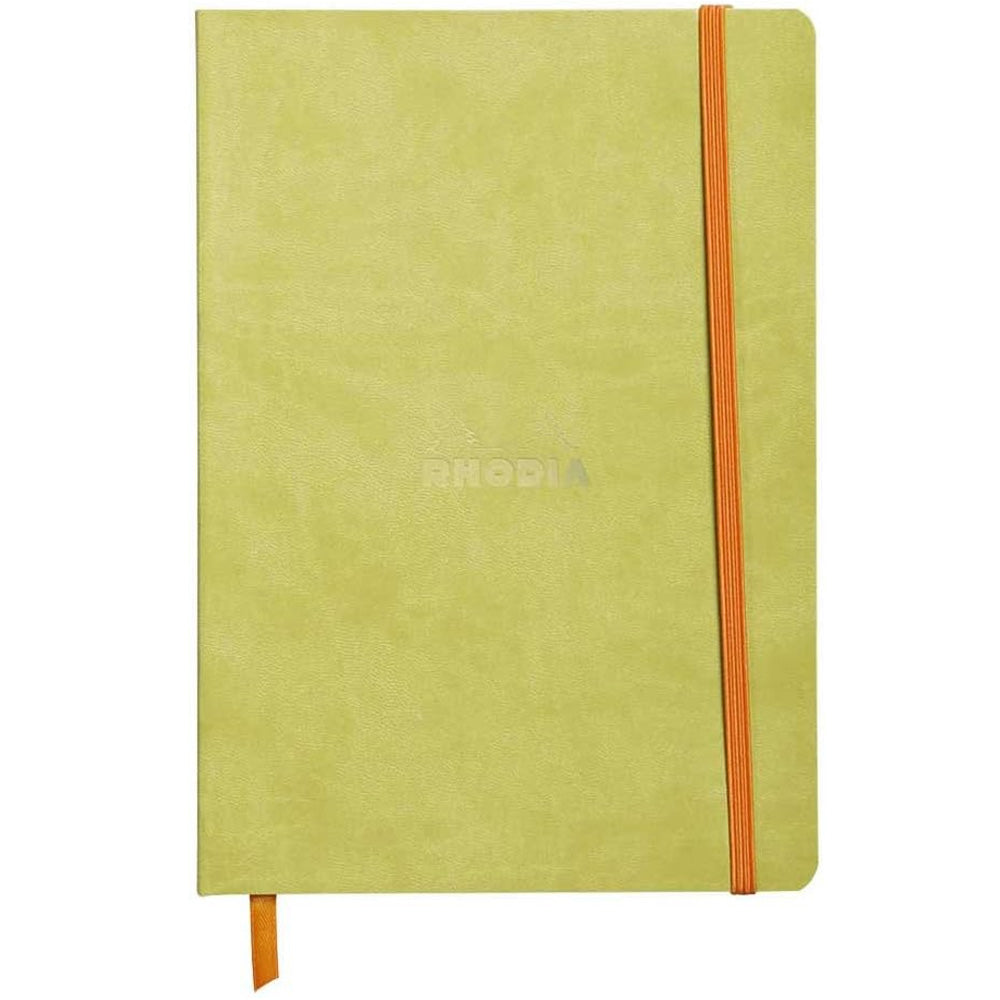 Rhodia Rhodiarama İtalyan Deri Lastikli Dot Defter 90gr A5(148x210mm) 80Yaprak Anis Green