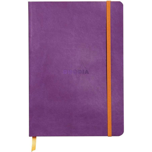 Rhodia Rhodiarama İtalyan Deri Lastikli Dot Defter 90gr A5(148x210mm) 80 Yaprak Violet