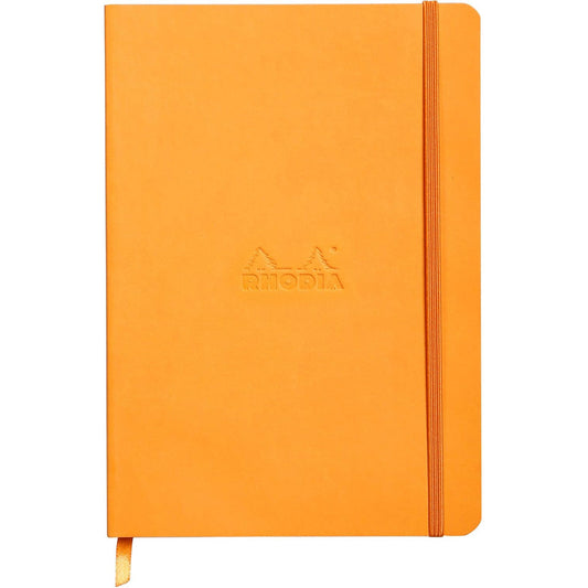 Rhodia Rhodiarama İtalyan Deri Lastikli Dot Defter 90gr A5(148x210mm) 80 Yaprak Orange