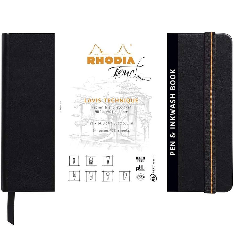 Rhodia Touch A5 Pen & Inkwash Book  A5 200gr Çizim Defteri 200gr 32 Yaprak