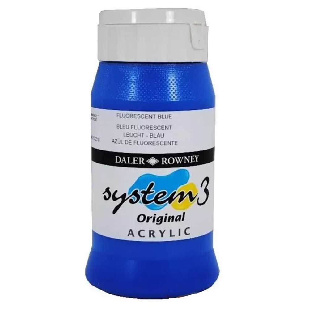 Daler Rowney System 3 Original 500ml Fluorescent Blue 100