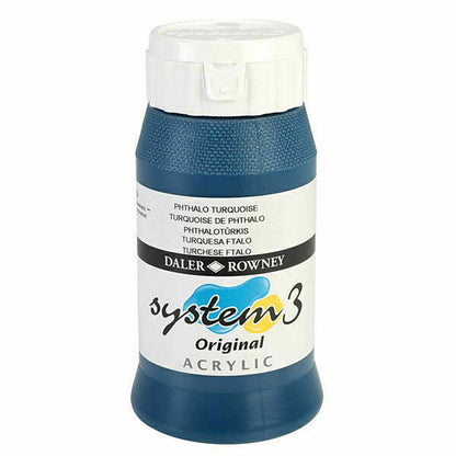 Daler Rowney System 3 Original 500ml Phthalo Turquoise 154