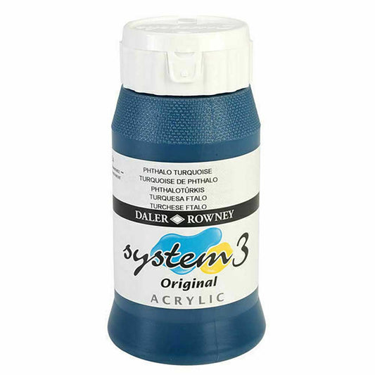 Daler Rowney System 3 Original 500ml Phthalo Turquoise 154