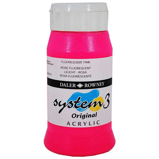 Daler Rowney System 3 Original 500ml Fluorescent Pink 538