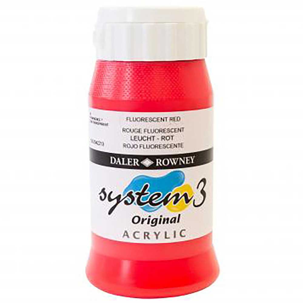 Daler Rowney System 3 Original 500ml Fluorescent Red 544