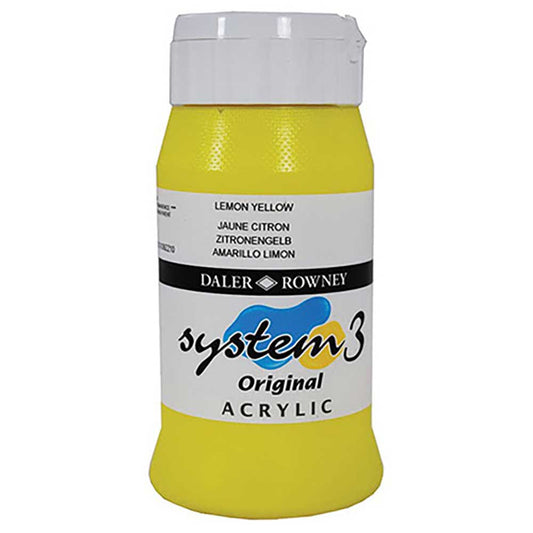 Daler Rowney System 3 Original 500ml Lemon Yellow 651