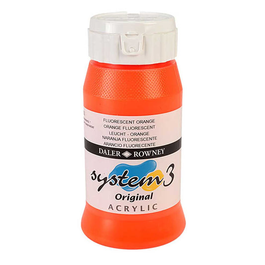 Daler Rowney System 3 Original 500ml Fluorescent Orange 653