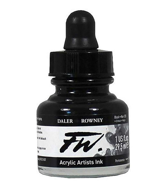 Daler Rowney FW Acrylic Artist Ink 29.5ml Black 028